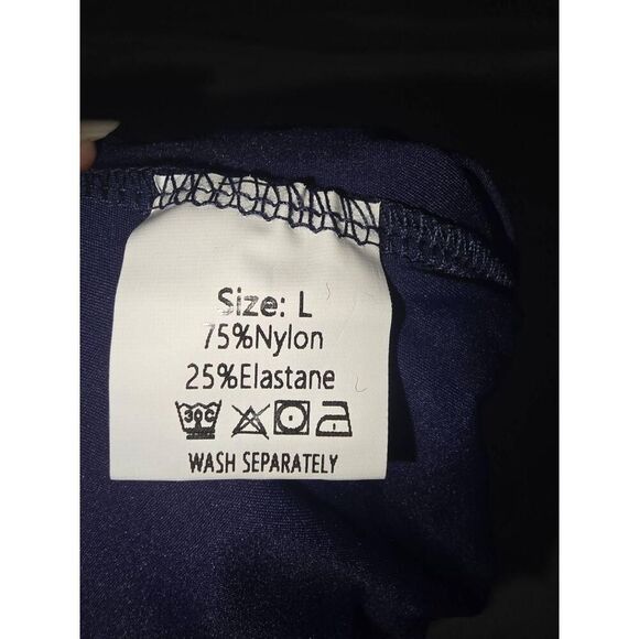 NWT Womens Jumpsuit Size L Dark Blue Ruched Square Neck Back Cutout Chic - Picture 7 of 9